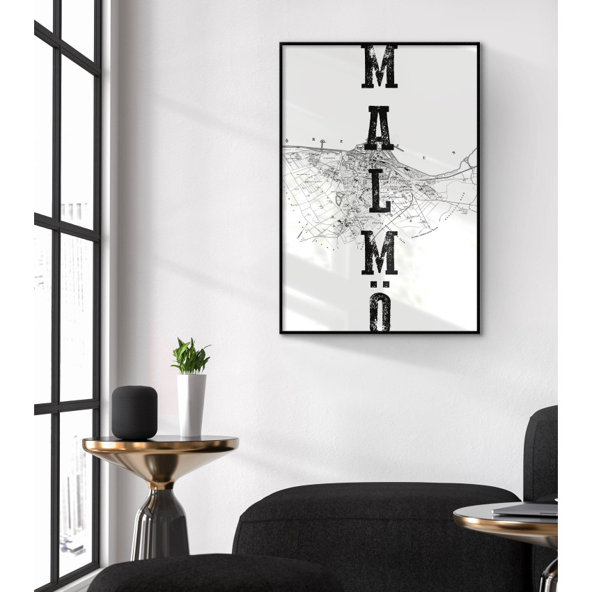 Malmö - Black and white poster