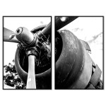 Abstract Airplane Engine - Black & white posters