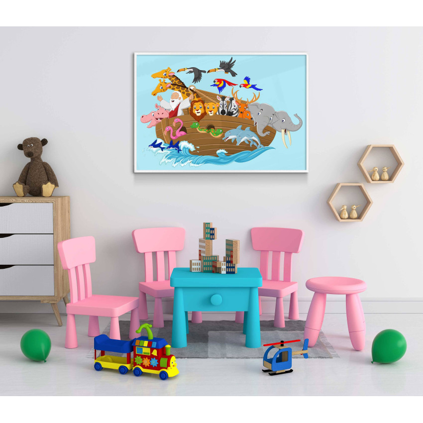 Cute animals in Noaks Ark - Kids room poster