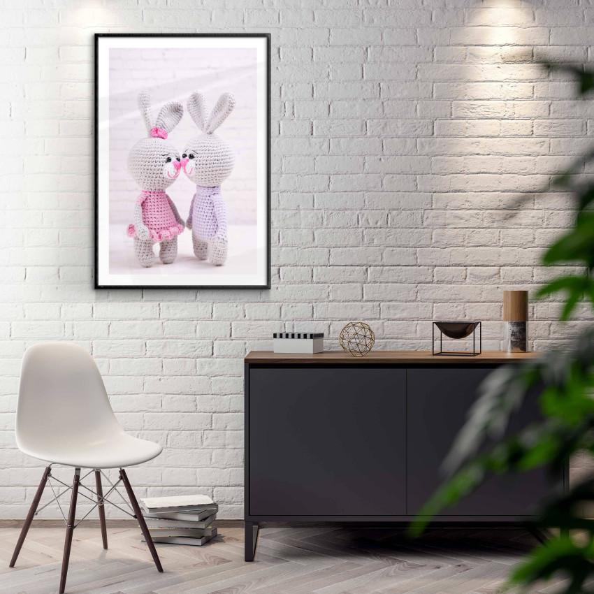 Knitted bunny love - Cute poster