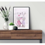 Knitted bunny love - Cute poster