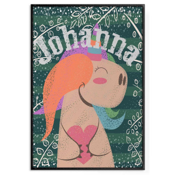 Söt tecknad figur - Personlig barntavla med namn