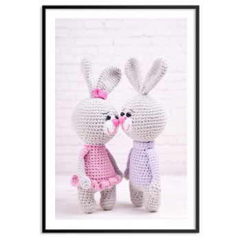 Knitted bunny love - Cute poster