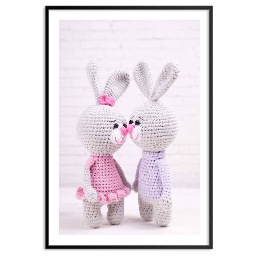 Knitted bunny love - Cute poster