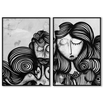 Abstract graffiti - Black & white posters
