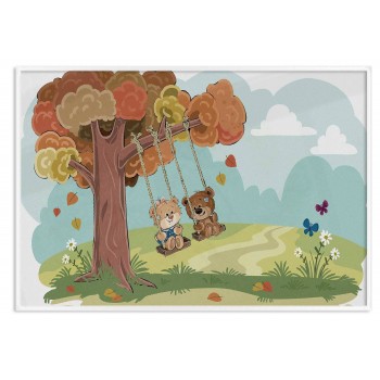 Adorable teddybears on swings - Kids poster
