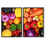 Färgglada frukter & grönsaker - Kökstavlor