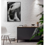 Svartvit & abstrakt fashion poster med läppar