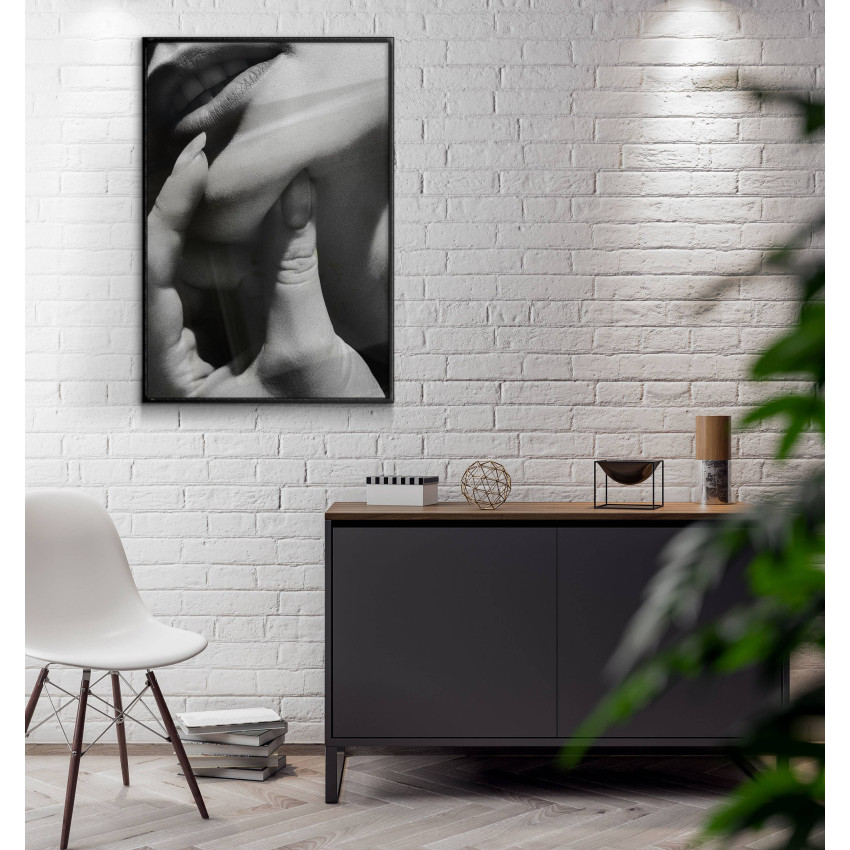 Svartvit & abstrakt fashion poster med läppar