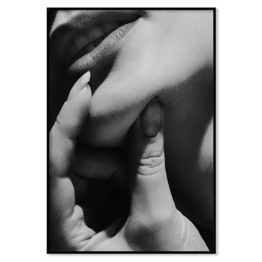 Svartvit & abstrakt fashion poster med läppar