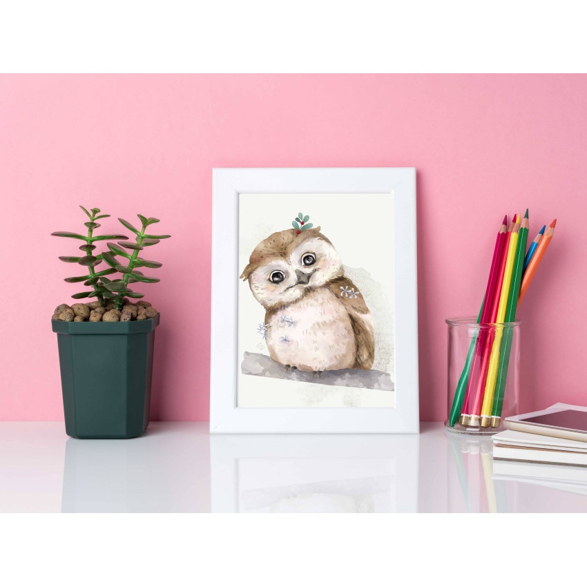 Kids poster with owl illustration