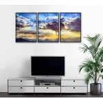 Stor tavla i tre delar med magiskt naturmotiv