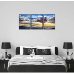 Stor tavla i tre delar med magiskt naturmotiv