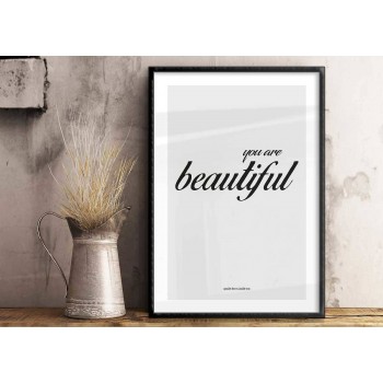 Elegant poster med text - You are beautiful