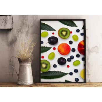 Simple kitchen poster - Fruit and white background