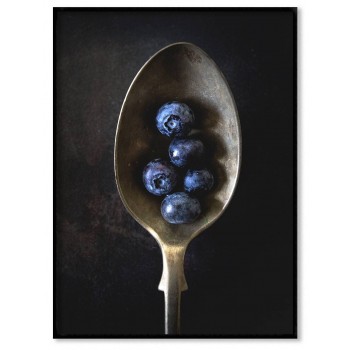 Trendy kitchen poster - Spoon and blueberries
