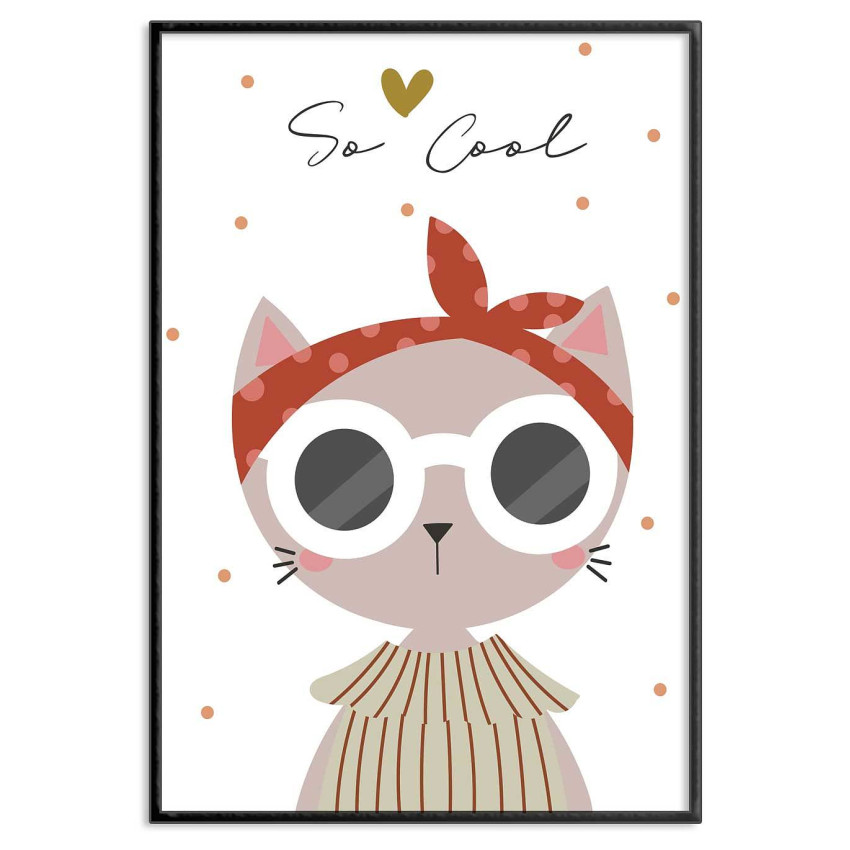 Cool kitten with sunglasses - Kids poster