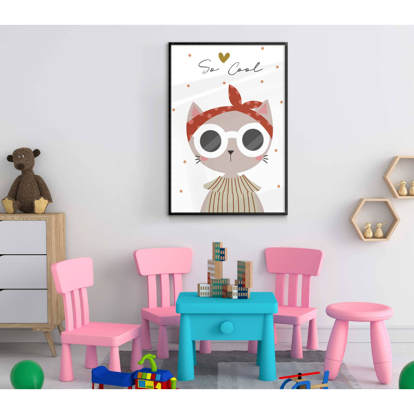 Cool kitten with sunglasses - Kids poster
