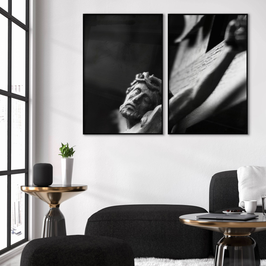 Jesus on the cross - Abstract two piece poster