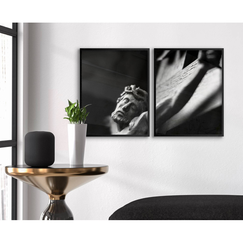 Jesus on the cross - Abstract two piece poster