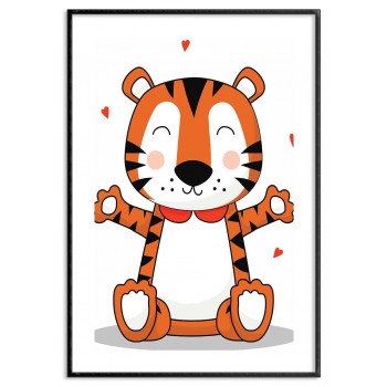 Happy cartoon tiger - Kids poster