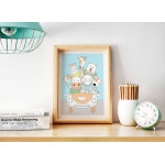 Cute animals in a car - Poster