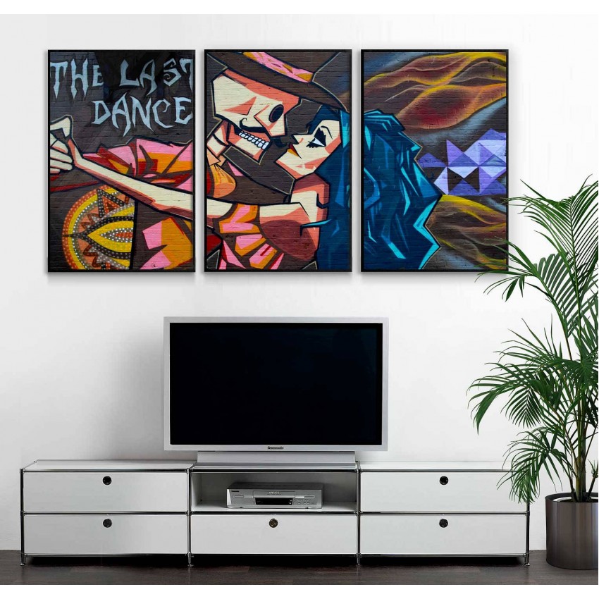 The last dance graffiti - Tavla i tre delar The last dance graffiti - Tavla i tre delar