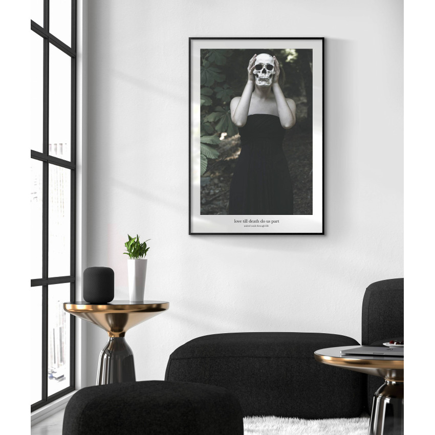 Kvinna och dödskalle - Mörk fashion poster