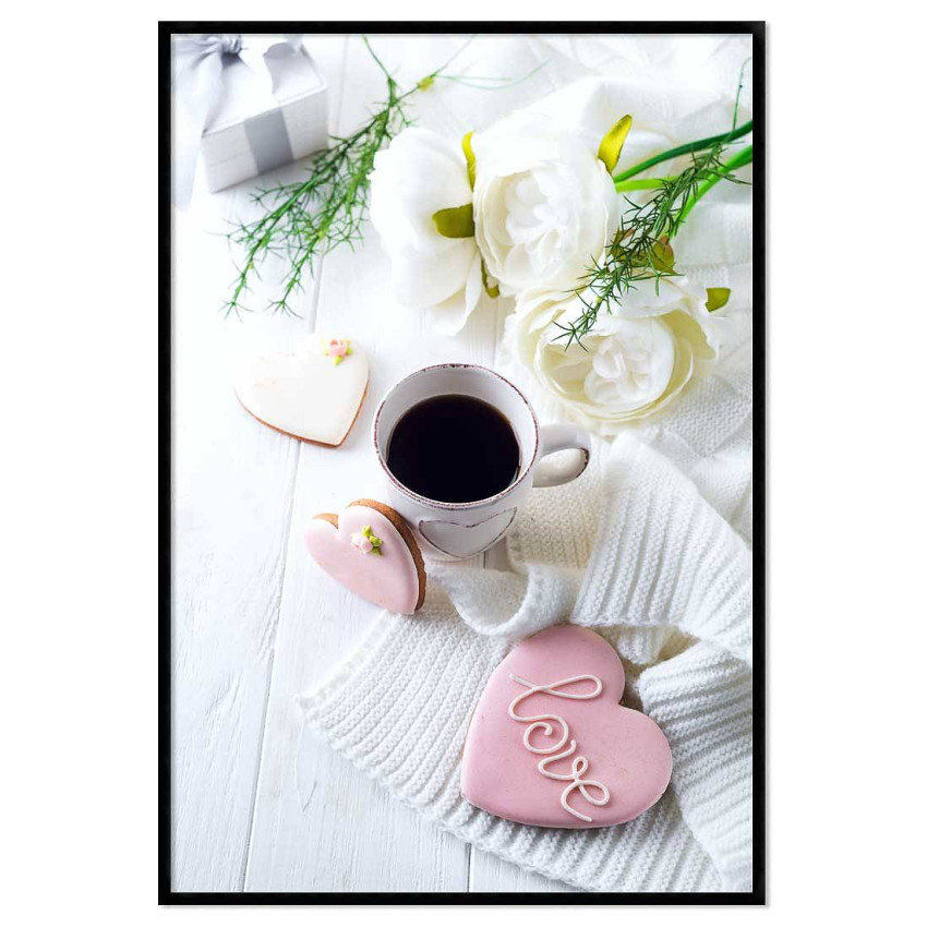 Coffee with love - Simple kitchen poster