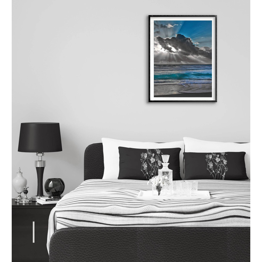 Beach and sun beams - Beautiful nature poster