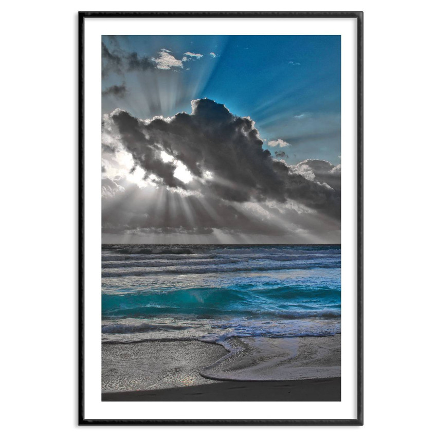 Beach and sun beams - Beautiful nature poster