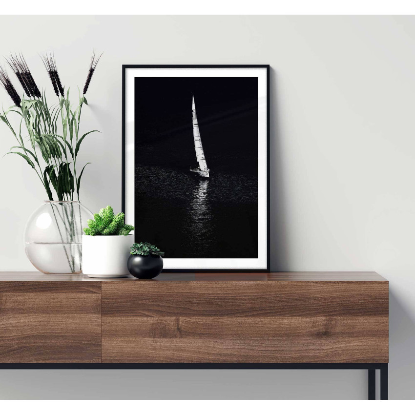 Sailing on dark water - Simple poster