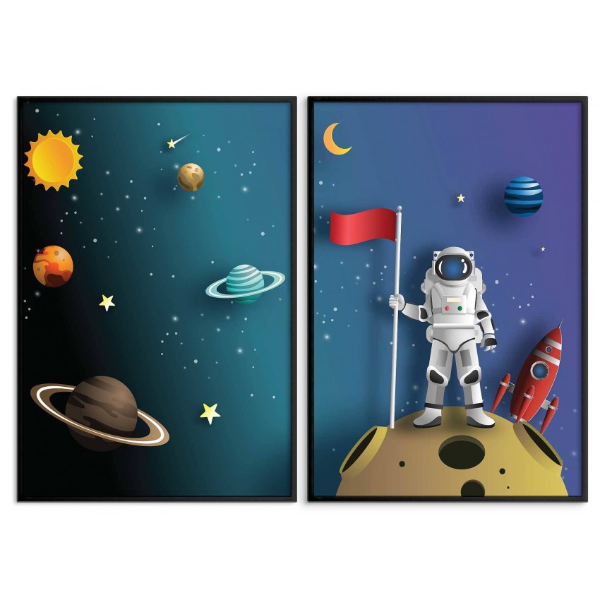 Cartoon astronaut - Kids poster