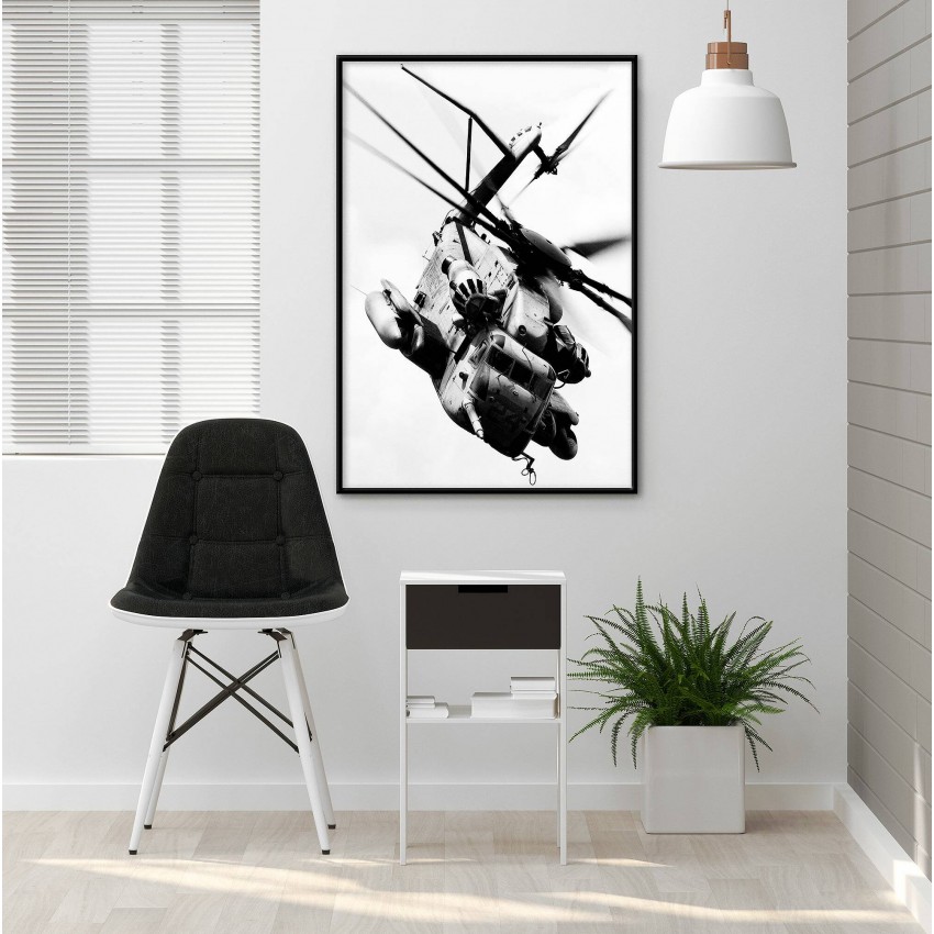 Militärhelikopter - Svartvit poster