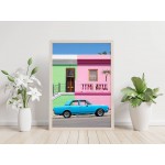 Car and colorful house - Poster