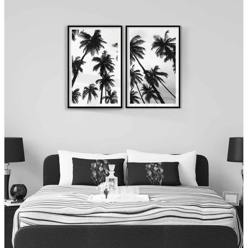 Palm trees silhuettes - Poster in two pieces
