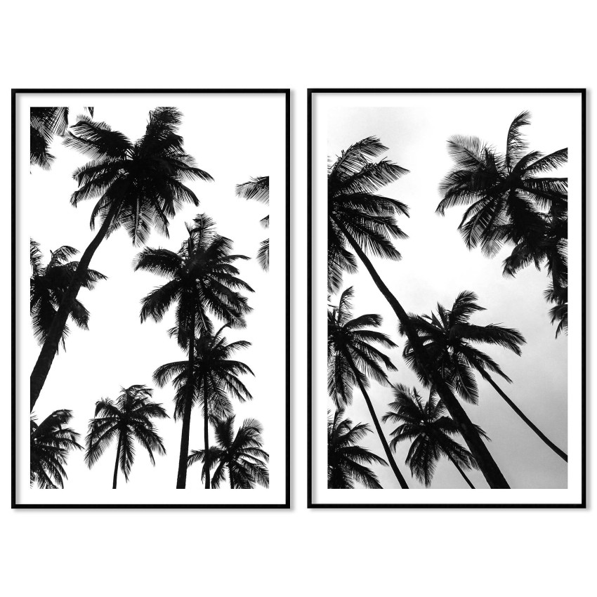 Palm trees silhuettes - Poster in two pieces