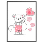 Cute teddybear and hearts - Kids poster
