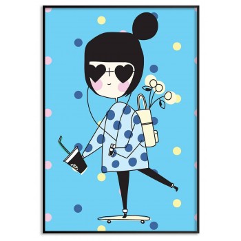 Tuff flicka - Cool & illustrerad barntavla Tuff flicka - Cool & illustrerad barntavla