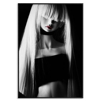 Fashion doll model - Black and white poster