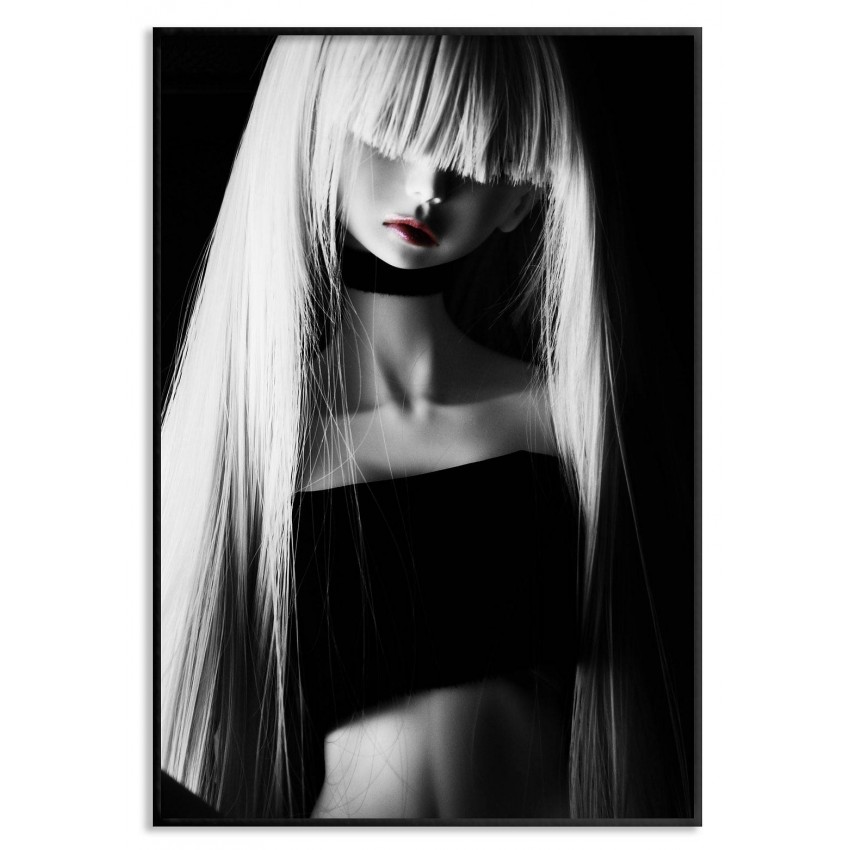 Fashion doll model - Black and white poster