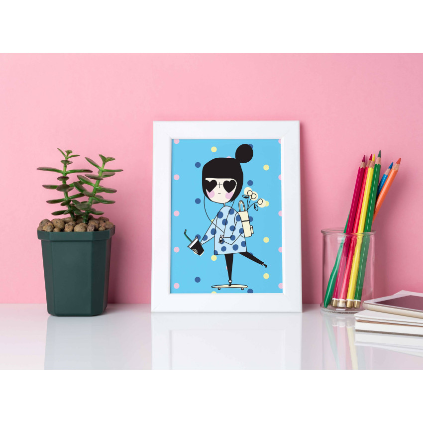 Cool girl - Illustrated kids poster