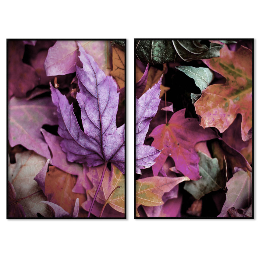 Rosa och lila höstlöv posters
