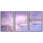 Vackert vinterlandskap - Lila tavelset