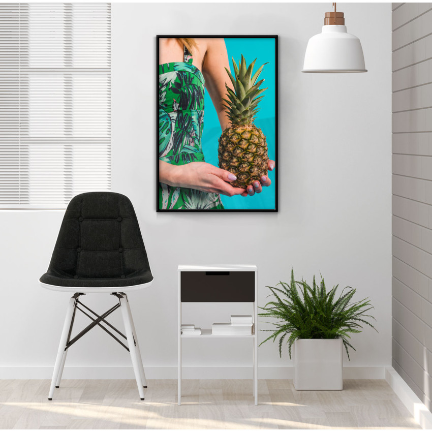 Girl and pineapple - Simple trendy poster