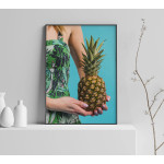 Girl and pineapple - Simple trendy poster