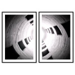 Abstrakt silo brunn - Svartvit tavla