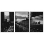 Metropolitan Cityscape - Three piece black and white poster