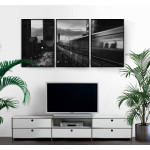Metropolitan Cityscape - Three piece black and white poster