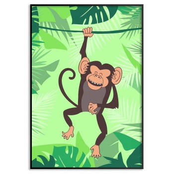 Glad apa i djungeln - Söt barntavla Glad apa i djungeln - Söt barntavla